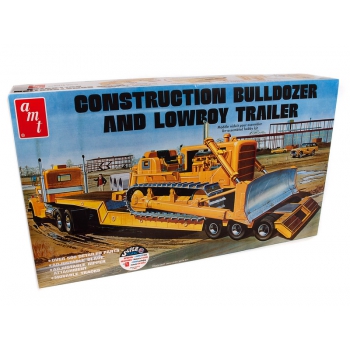 Plastikmodell – Anhänger & Bulldozer Bulldozer 1:25 Lowboy Trailer & Bulldozer Combo – AMT1218